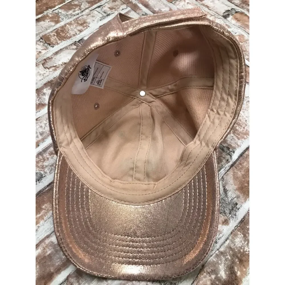 Disney Parks Mickey Mouse Rose Gold Sequin Metallic Baseball Women's Hat